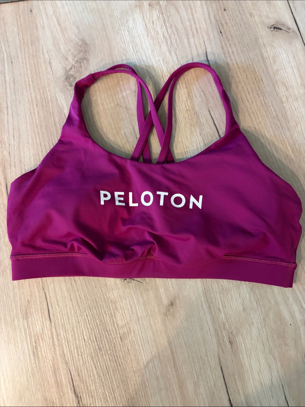 Lululemon x Peloton Berry Pink Strappy Sports Bra Size 12